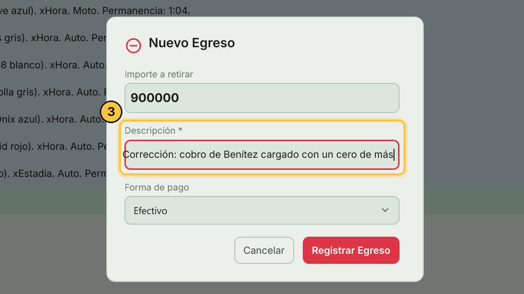 Y el motivo, para que quien mire la caja sepa qué pasó.