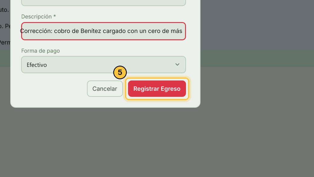 Haz clic en Registrar Egreso.