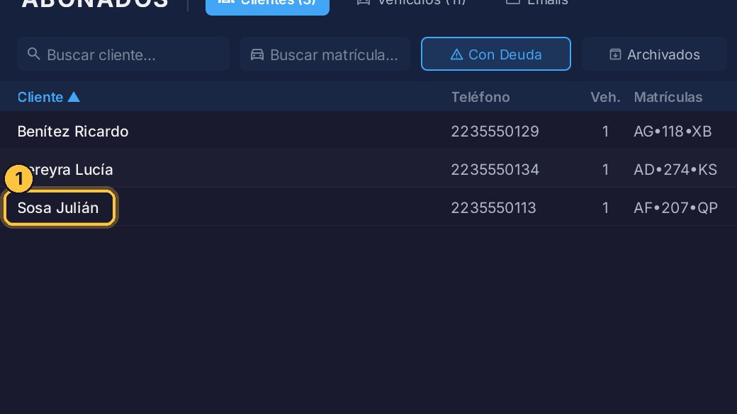 Abre la cuenta de Julián Sosa.