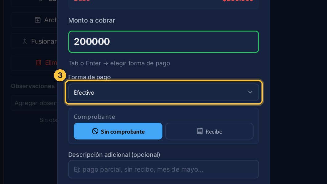 Elige con qué paga; por ejemplo, en efectivo.