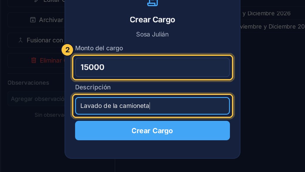 Escribe el monto y para qué es, que es lo que se lee en su cuenta: por ejemplo, quince mil pesos por el lavado de la camioneta.