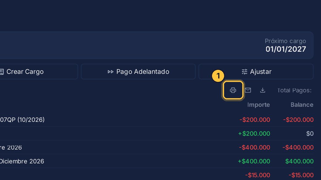 Haz clic en la impresora, arriba de los movimientos.