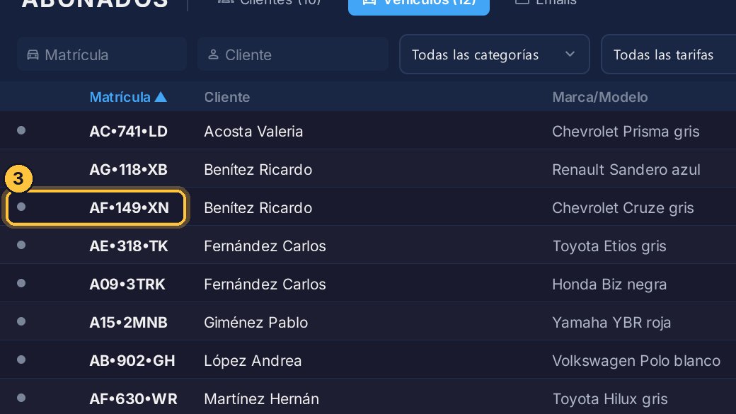 Mira: llega el auto de Ricardo Benítez, y la cámara de la entrada lee su matrícula.