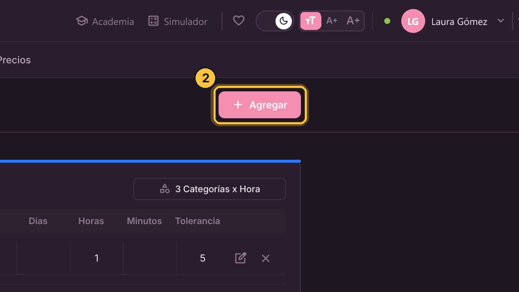 Haz clic en Agregar y elige Tipo Abonado.
