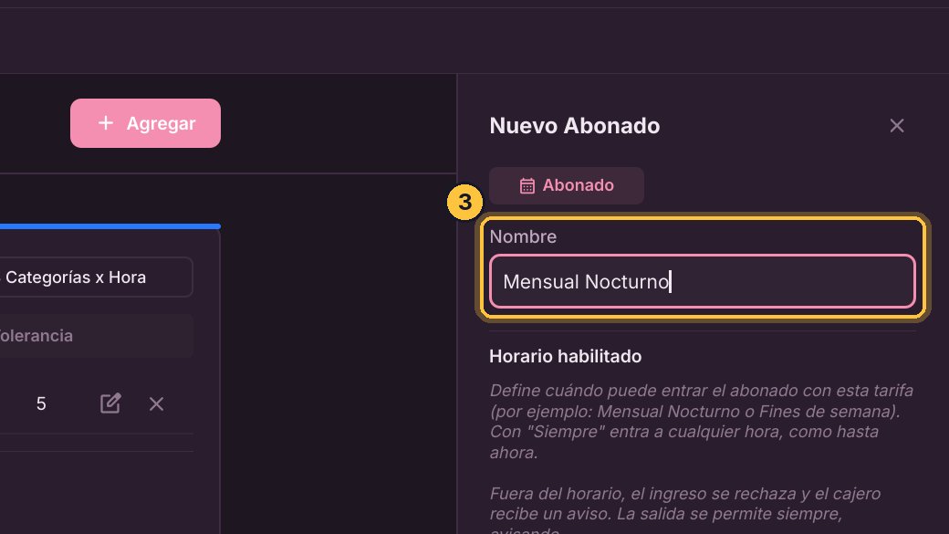 Escribe el nombre: Mensual Nocturno.