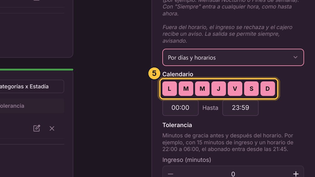 Los días vienen todos marcados. Para un plan de fines de semana, desmarcas los que no van.