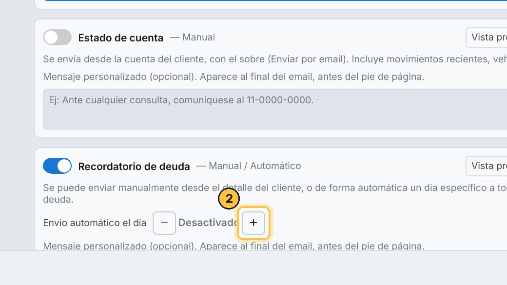 Y elige el día con el botón más: por ejemplo, el cinco de cada mes.