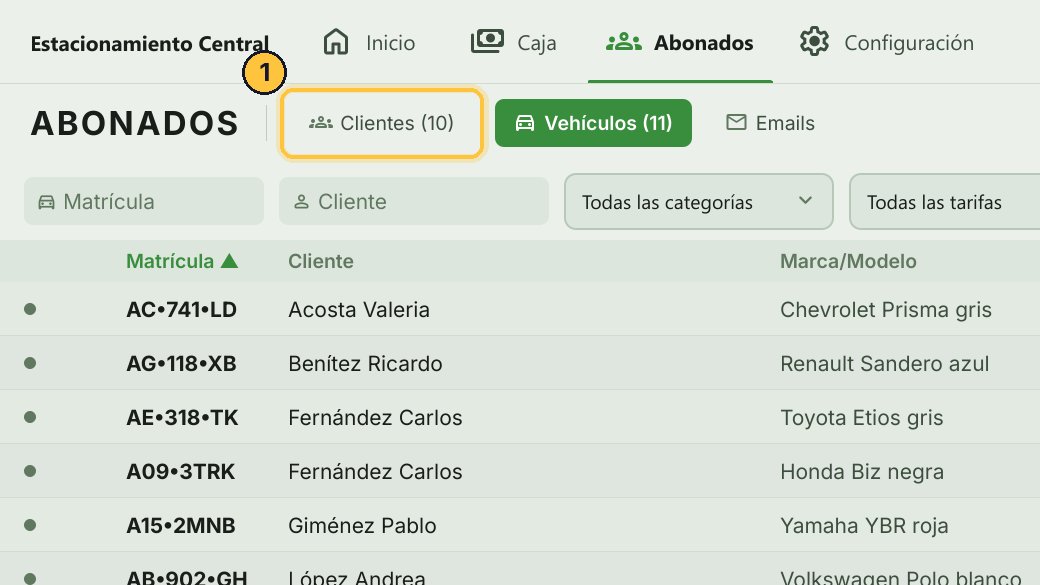 Vuelve a la pestaña Clientes.