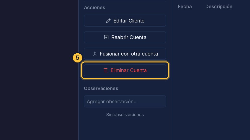 Eliminar Cuenta, en cambio, la borra y no se puede deshacer: úsala solo si la creaste por error.