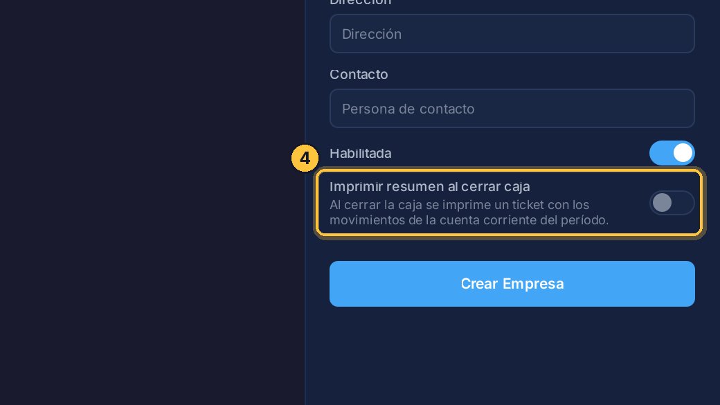 Activa Imprimir resumen al cerrar caja.