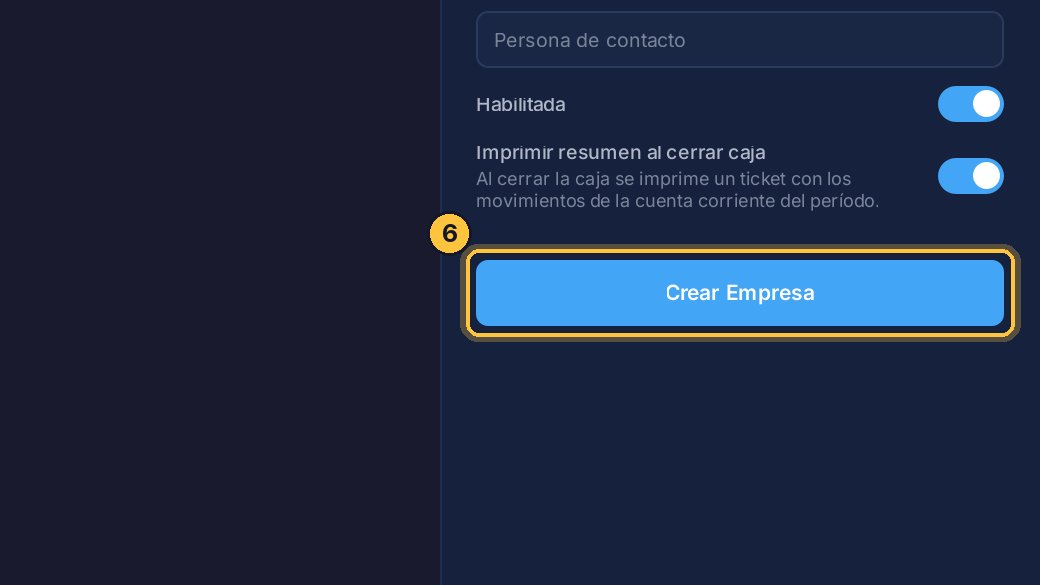 Haz clic en Crear Empresa.