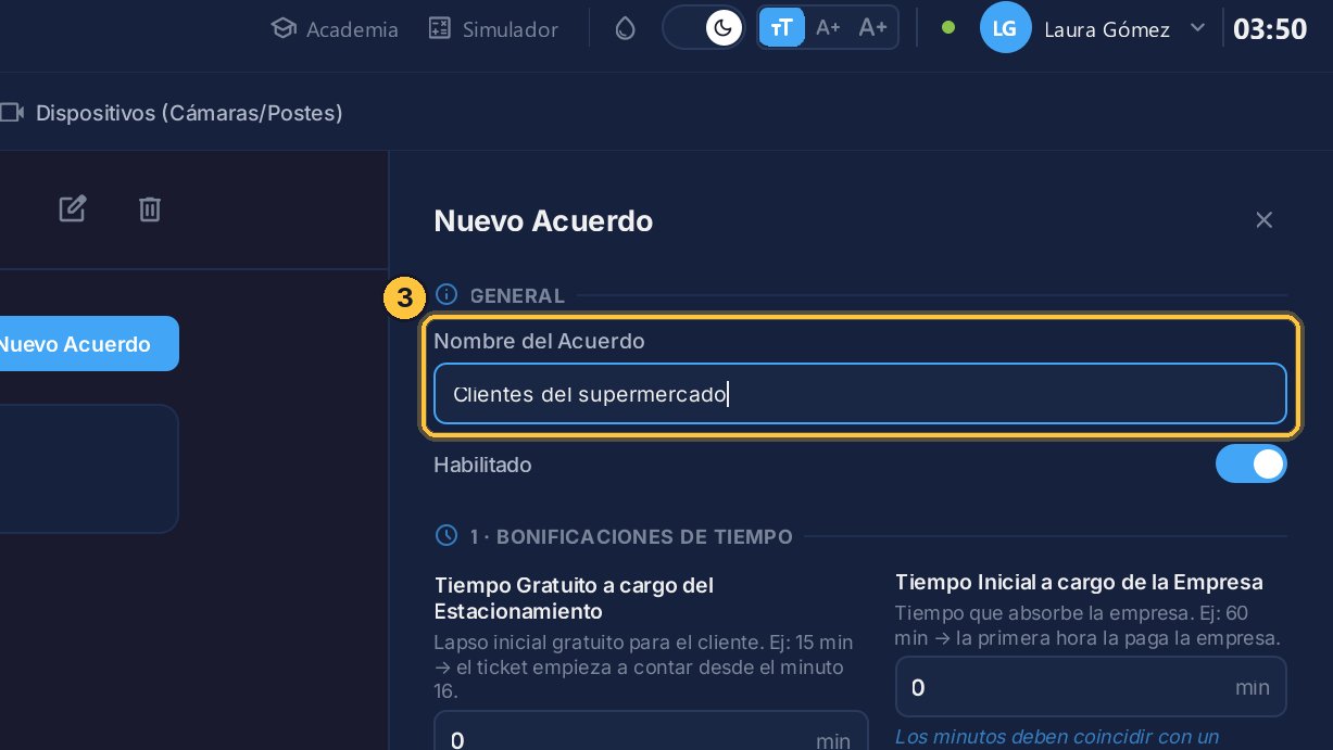 Ponle un nombre que el cajero reconozca, por ejemplo, Clientes del supermercado: es el que elige al cobrar.