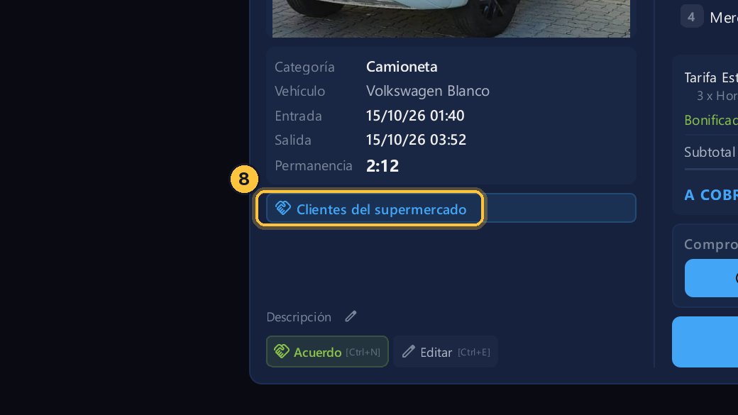 Te aconsejamos que cada acuerdo tenga su tarjeta o voucher.