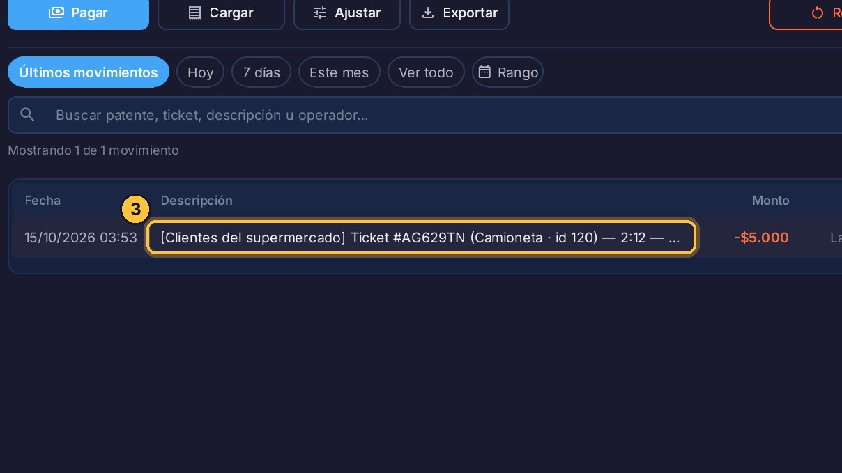 Al cerrar la caja, sale el resumen de estos movimientos.