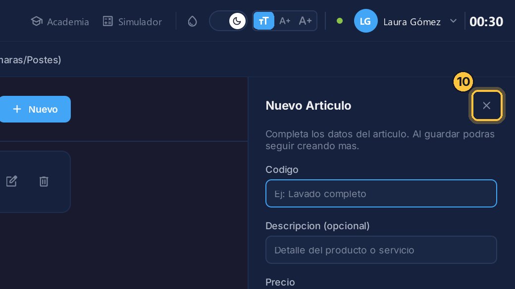 Cierra el panel.