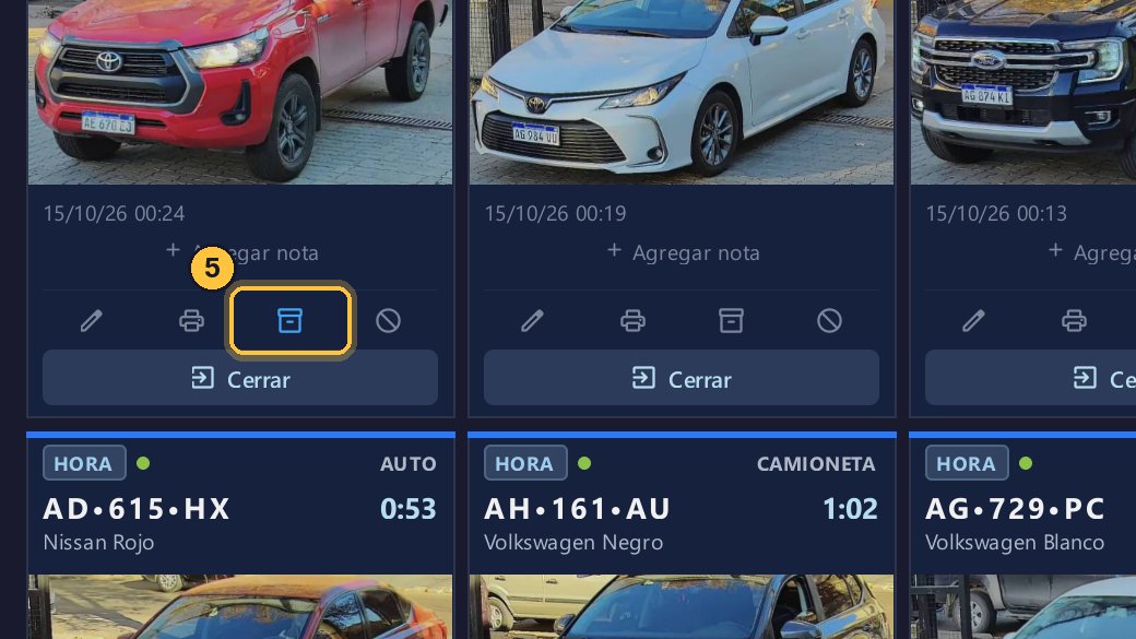 El botón queda en azul: ese ticket tiene artículos.