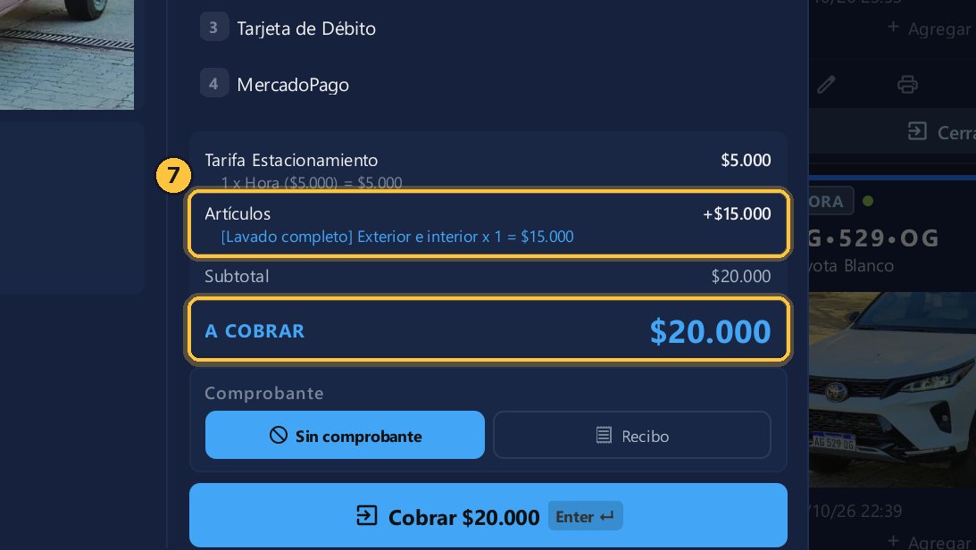 Ahí está, con su precio, y el total, con todo sumado.