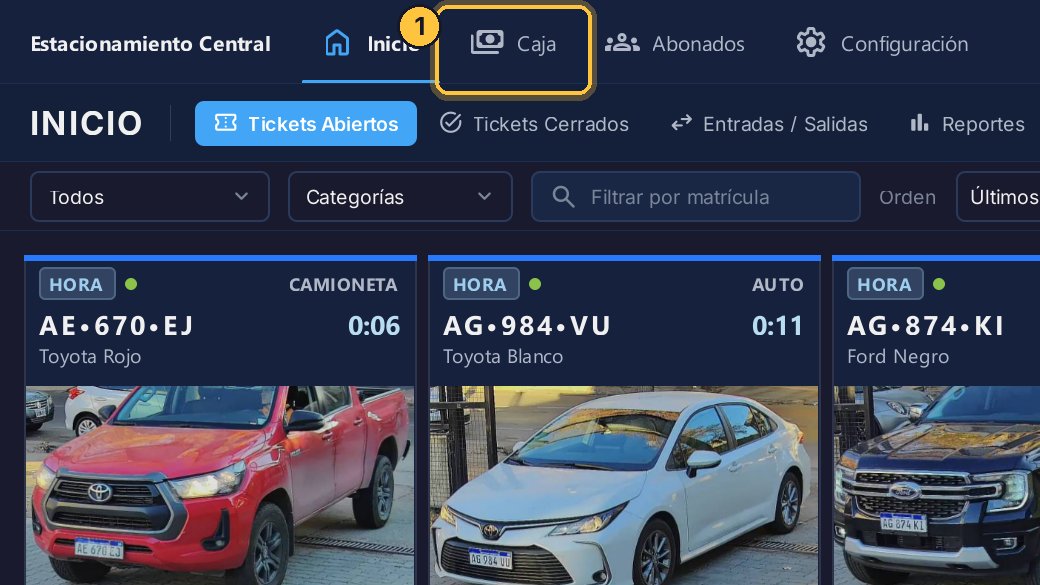 Ve a Caja, en la barra de arriba.