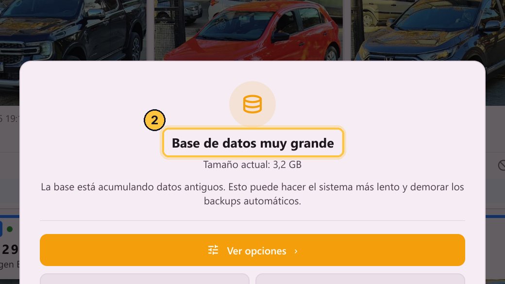 No es un error: con el tiempo se acumulan tickets cerrados antiguos. Y una base muy grande puede hacer el sistema más lento, y demorar las copias de seguridad.