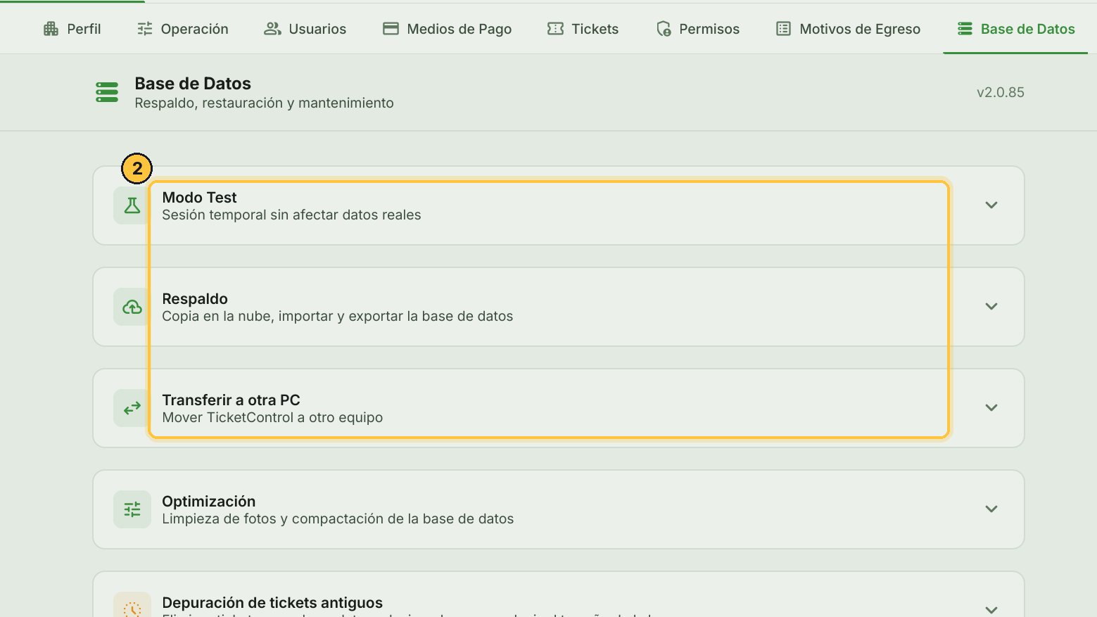 Cada tarjeta es una herramienta. El Modo Test, el respaldo y el traslado a otra computadora tienen su propio video.