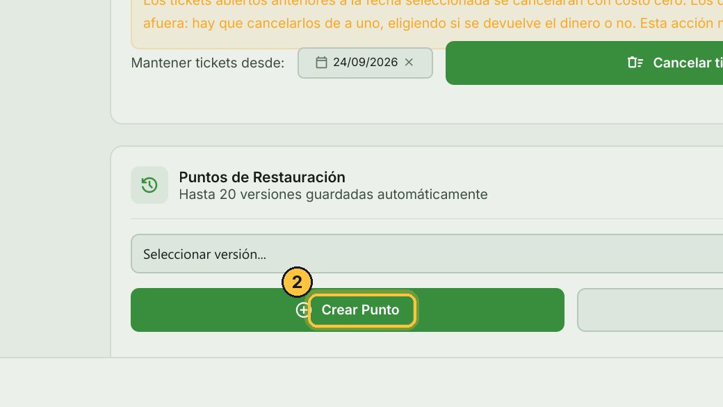 Antes de un cambio grande, crea un punto: si algo sale mal, vuelves a como estaba.