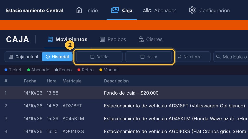 Eliges desde qué fecha y hasta cuál.