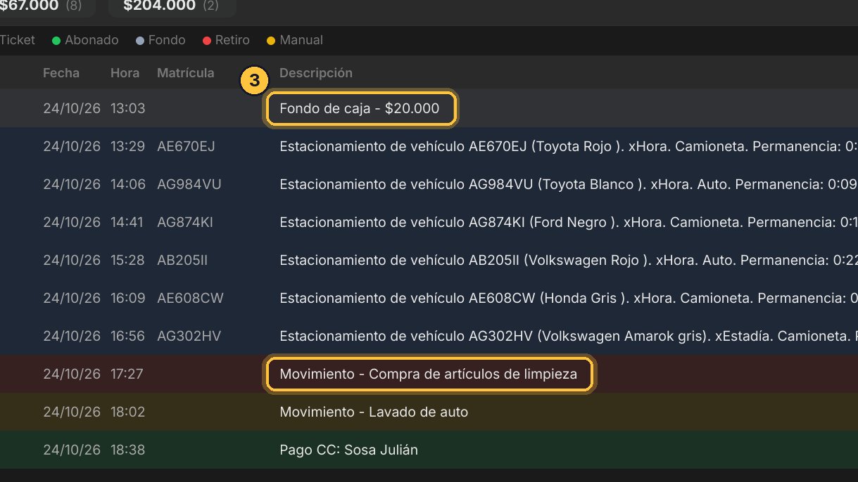 Ese total ya suma el fondo con el que abriste la caja, y ya resta los retiros en efectivo. No hay que sumar ni restar nada a mano.