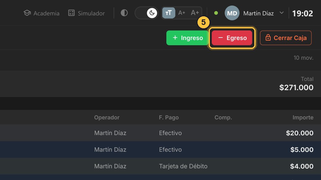 Y si hiciste un retiro y no lo registraste, regístralo ahora con el botón Egreso. Lo vemos en el video de Caja.