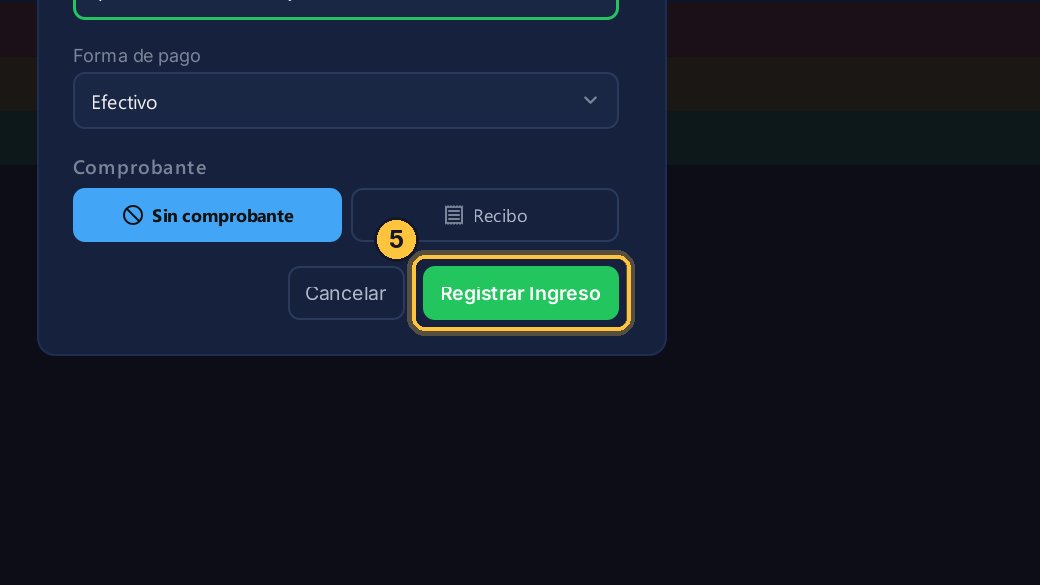 Haz clic en Registrar Ingreso.