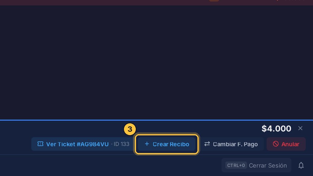Crear Recibo emite un recibo, si el cliente lo pide después de pagar.