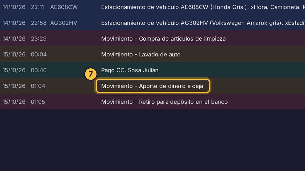 Ahora un caso distinto: el ingreso que acabamos de cargar fue un error. Haz clic en él.