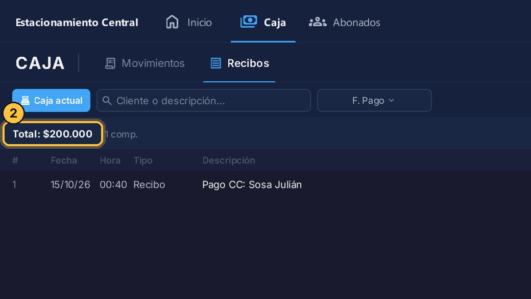 Están todos los que emitiste, con su total.