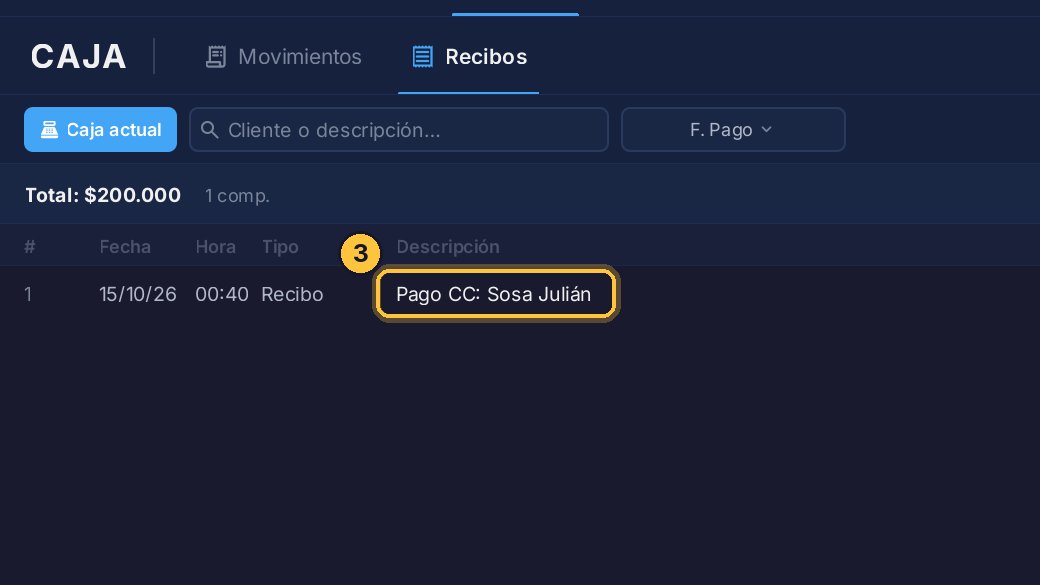 Para volver a imprimir uno, haz clic en él.