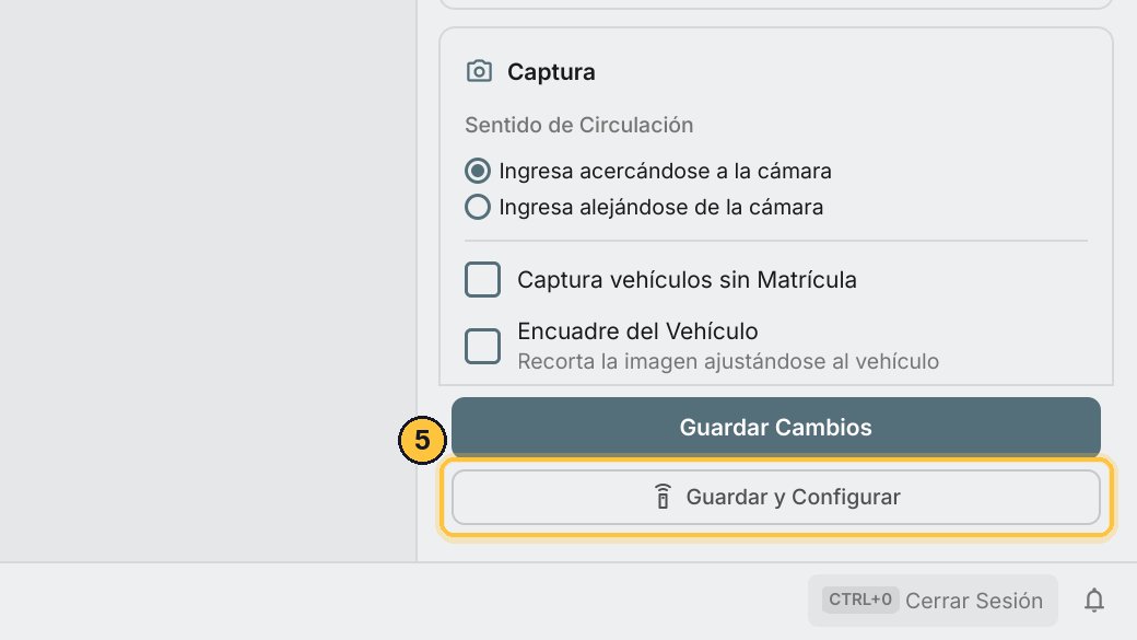 Y haz clic en Guardar y Configurar: guarda la cámara y le envía la IP de esta computadora. Es para las cámaras Dahua.