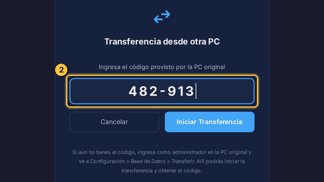 Escribe el código de seis números que te dio la otra computadora.