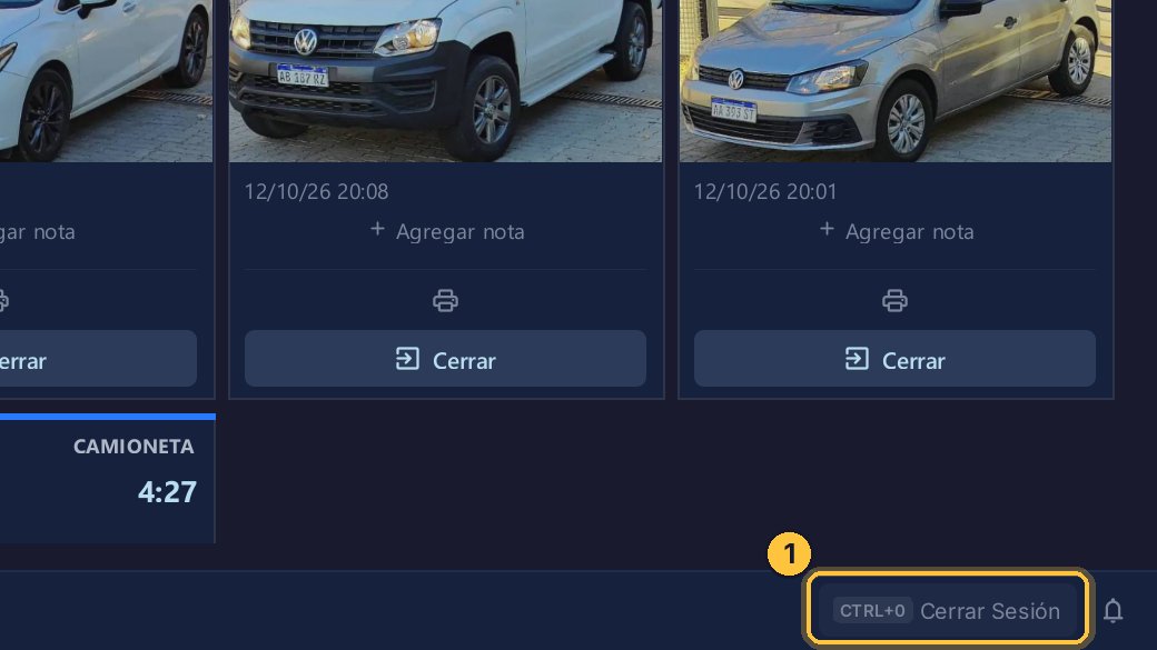 Martín cierra su sesión, sin cerrar la caja.