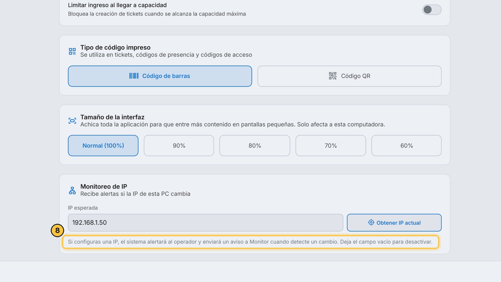 Cuando la computadora vuelve a tener esa IP, el aviso se va solo. Y el dueño también se entera, en el Monitor.