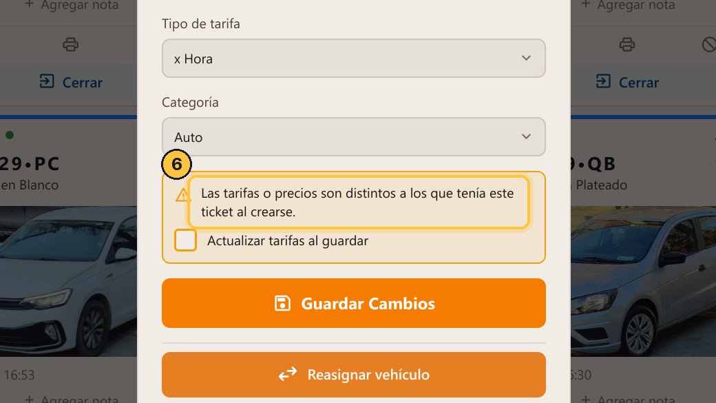 Ahí está el aviso: las tarifas o precios son distintos a los que tenía este ticket al crearse.