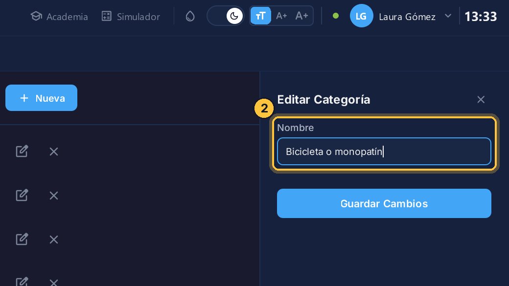 Cambia el nombre. Por ejemplo, para que diga Bicicleta o monopatín.