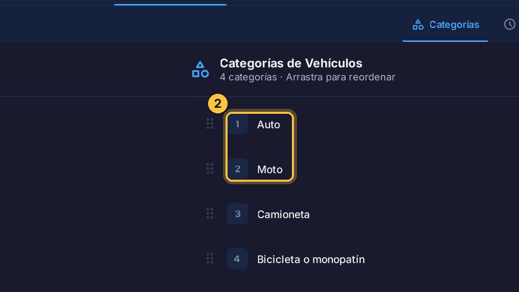 Ahora Auto es la uno, y Moto, la dos. El orden se guarda solo, al soltar.