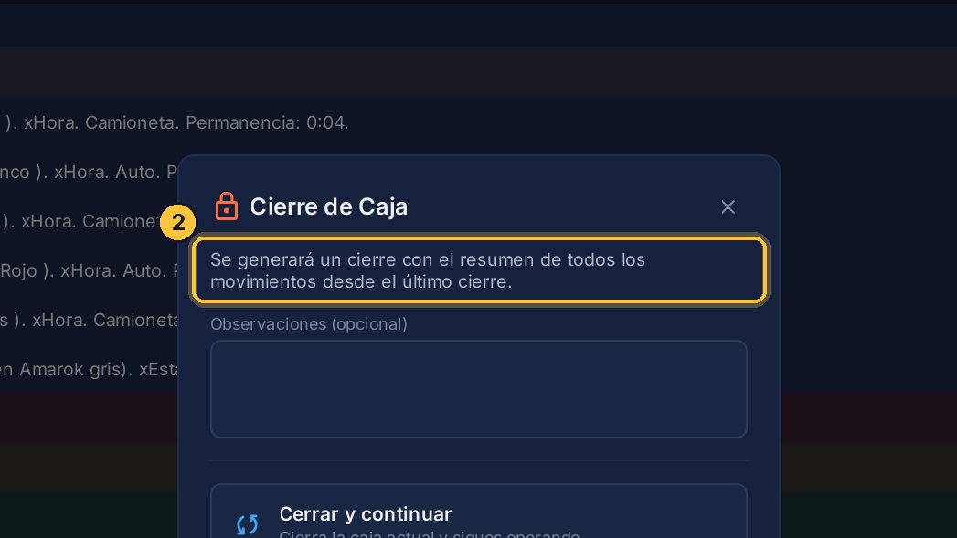 El sistema va a armar el cierre con todos los movimientos desde el cierre anterior.