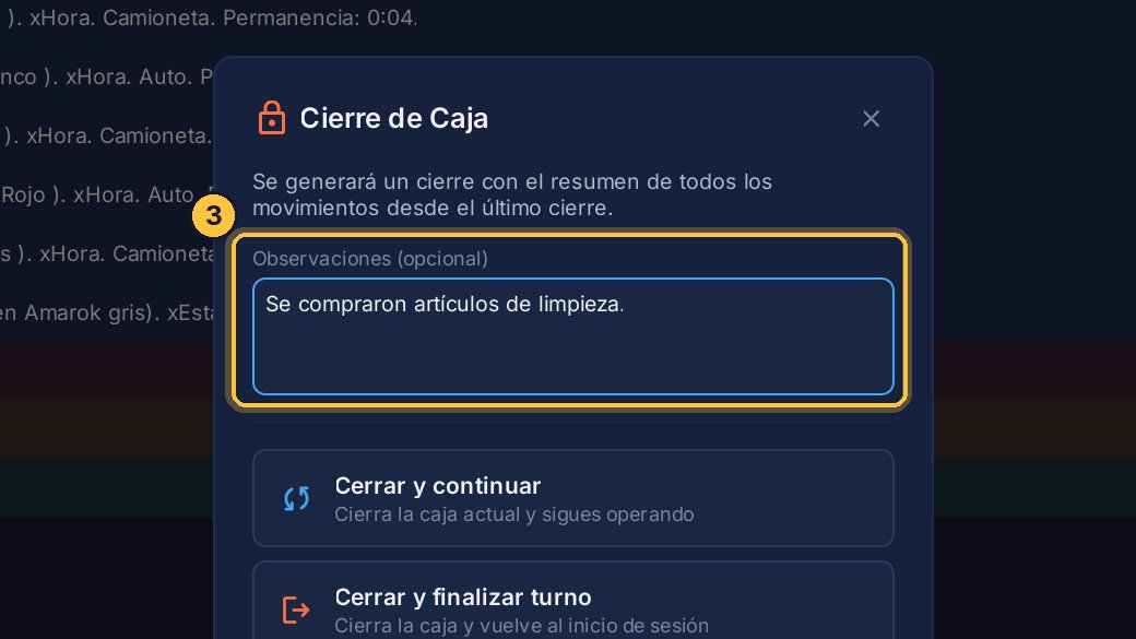 Si quieres, deja una observación: algo que el dueño deba saber de tu turno.