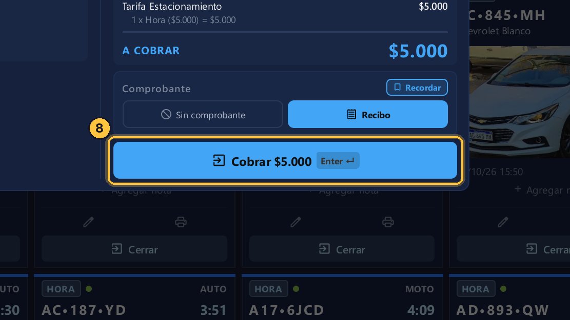 Y confirma con el botón Cobrar, o con la tecla Enter.