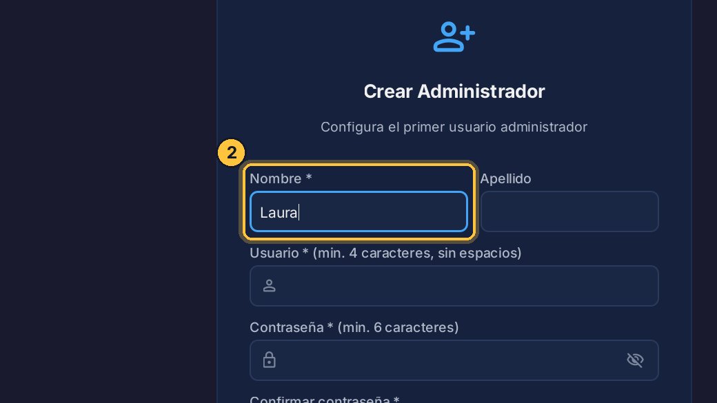 Si es tu primera vez, empieza por tu nombre.