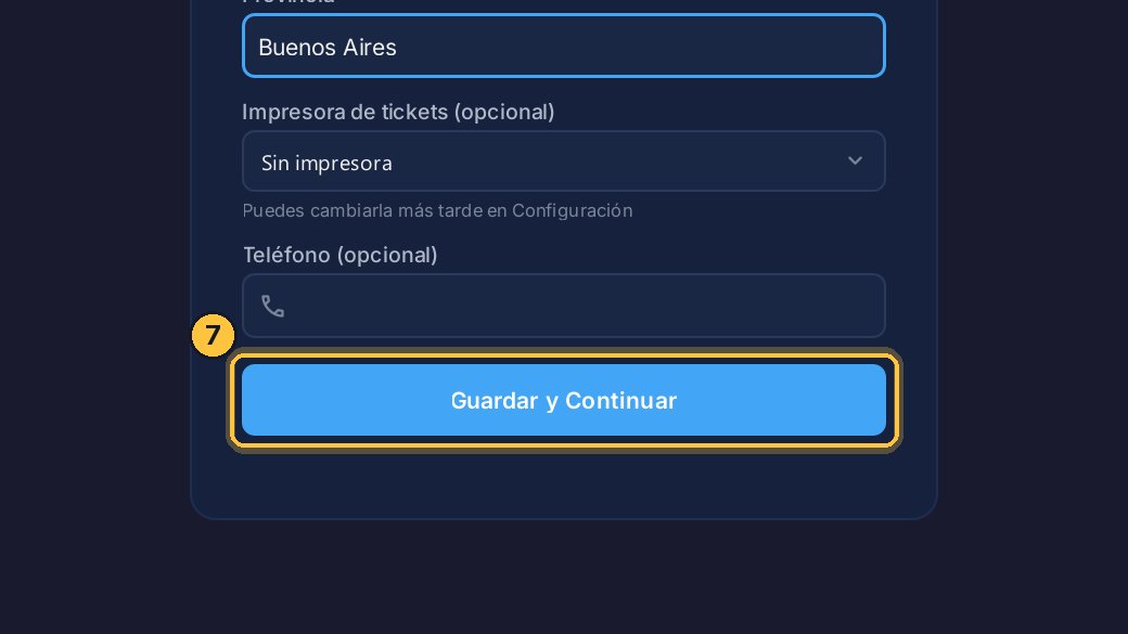 Haz clic en Guardar y Continuar.
