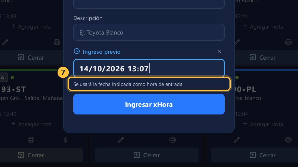 El sistema usará esa hora como la de entrada.
