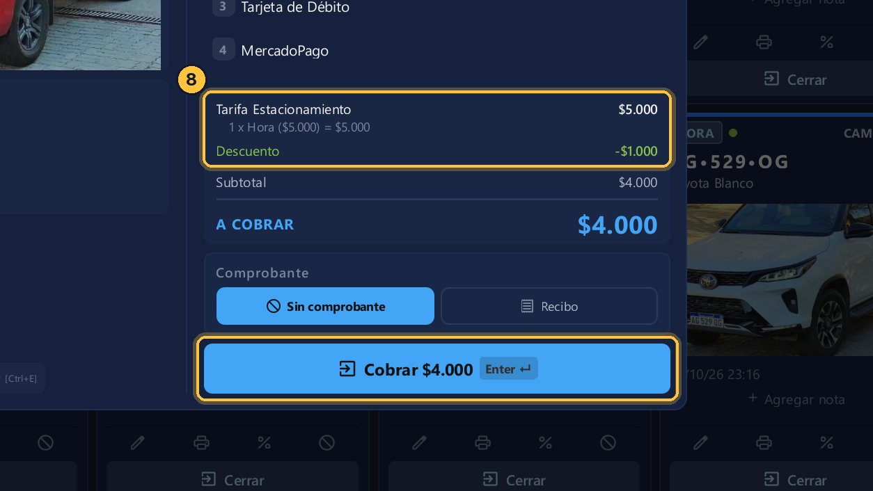 Ahí está el descuento, y el total con el descuento aplicado.