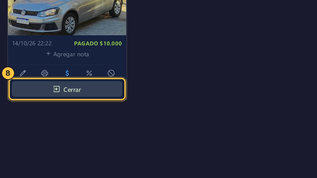 Cuando el cliente se va, haz clic en Cerrar: el sistema descuenta lo que ya pagó, y solo cobra la diferencia.