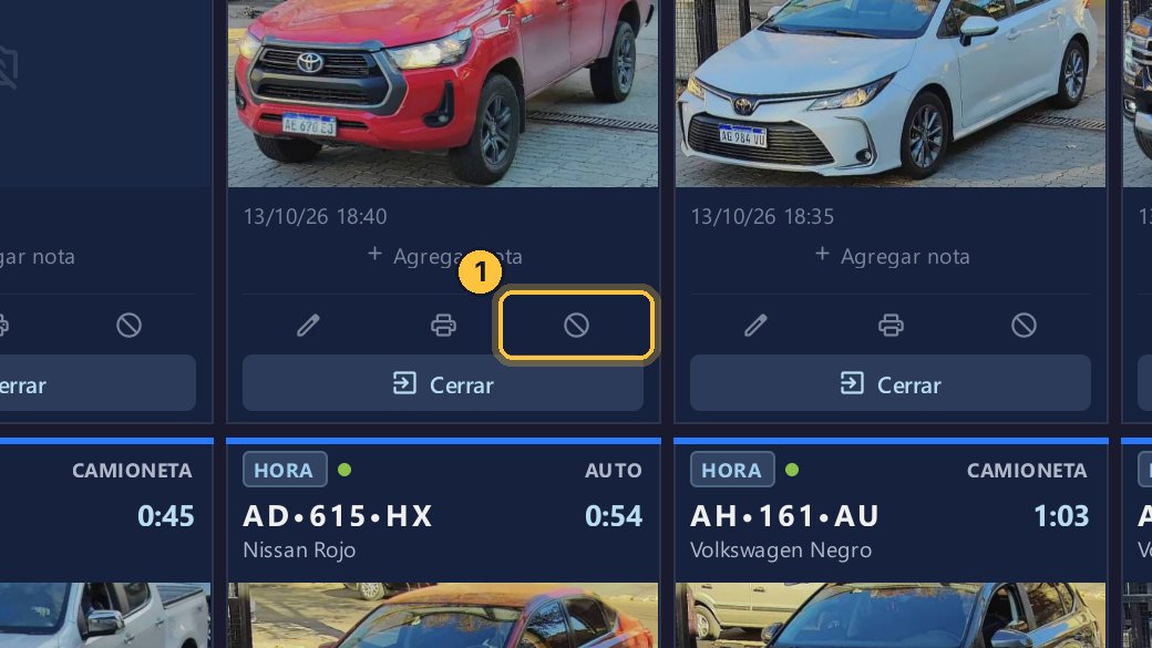Haz clic en el círculo tachado del ticket.