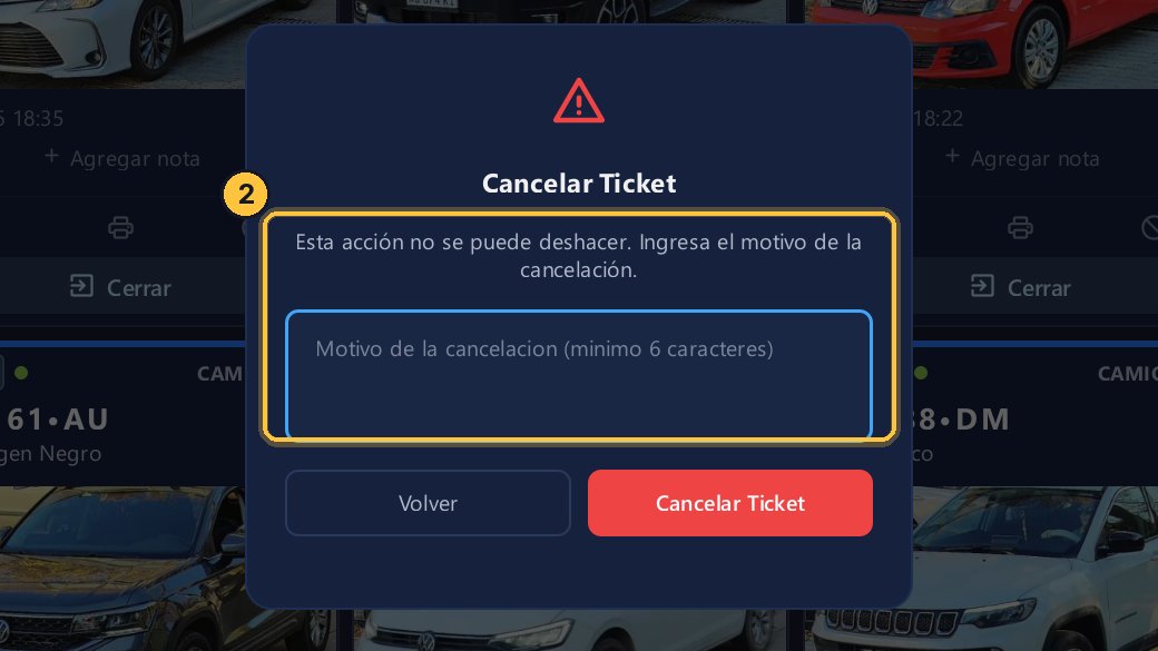 El sistema avisa que no se puede deshacer, y pide el motivo. Es obligatorio.